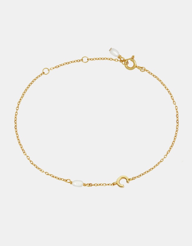 SAINT VALENTINE - Pearl Letter Bracelet - Gold