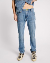 ONE TEASPOON - Blue Rapture Truckers Low Waist Straight Leg Denim Jeans