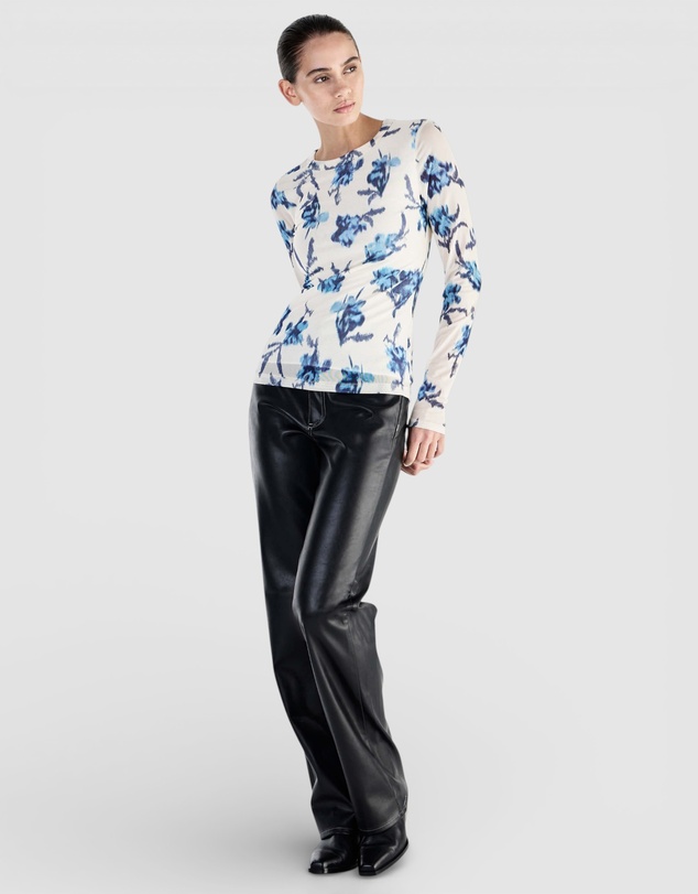 rag & bone - Yana Printed Mesh Long Sleeve Tee