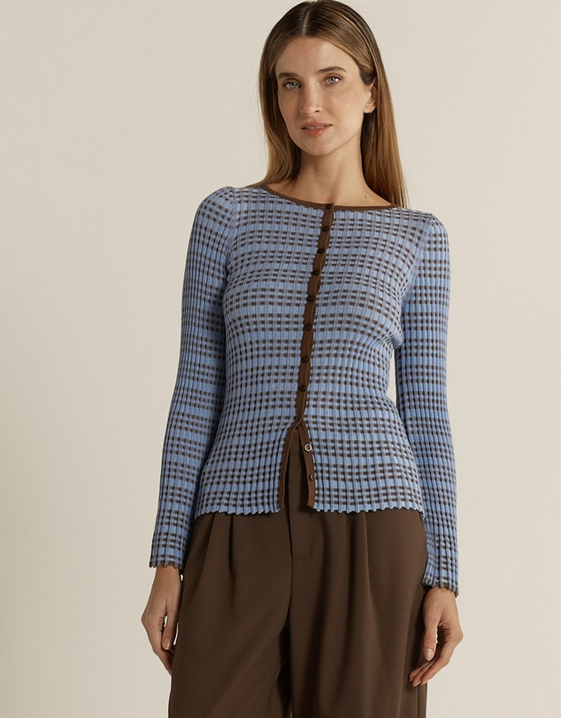 Fate + Becker - Nesta Check Knit Top