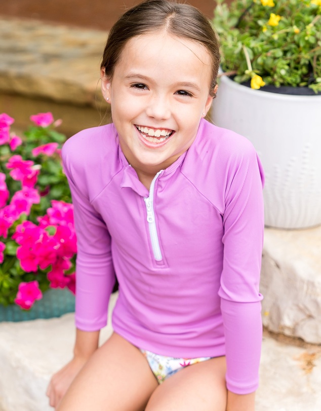 Splash About - Long Sleeve Rashies - Lilac Spring & Purple