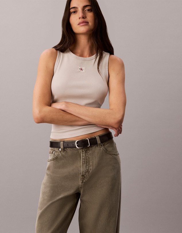 Calvin Klein Jeans - Woven Monologo Rib Tank Top