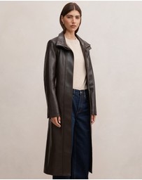 Forever New - Bonnie Vegan Leather Funnel Trench Coat