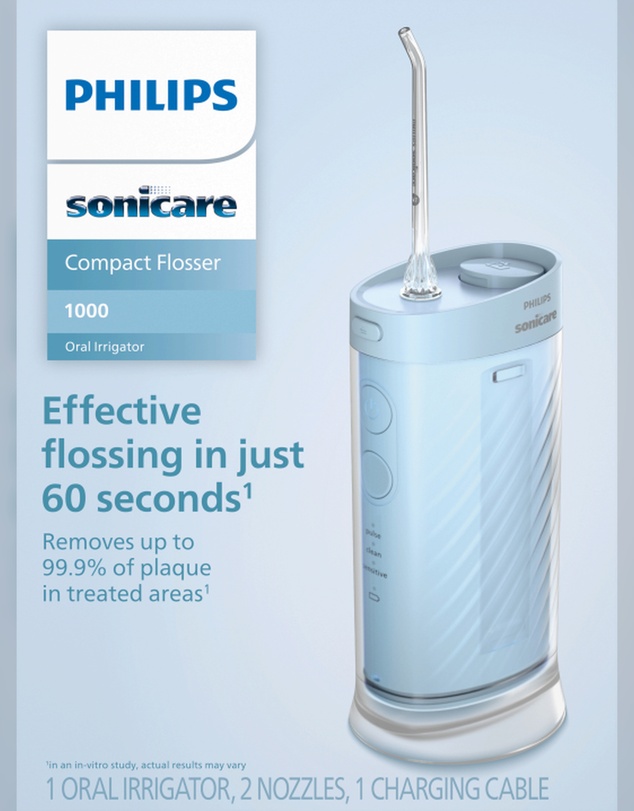 Philips - Philips Sonicare Compact Flosser 1000 Blue