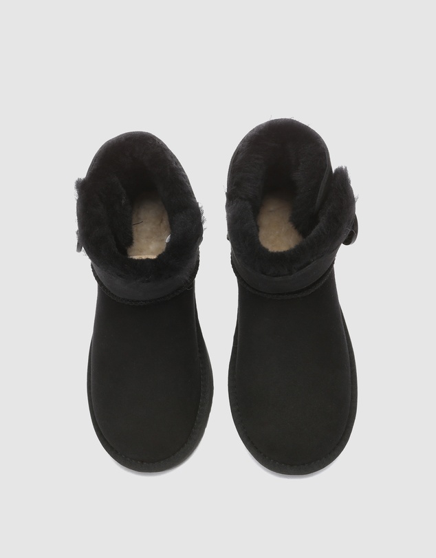 EVERAU - Australian Shepherd Ugg Mini Button Sheepskin Upper UGG Boots