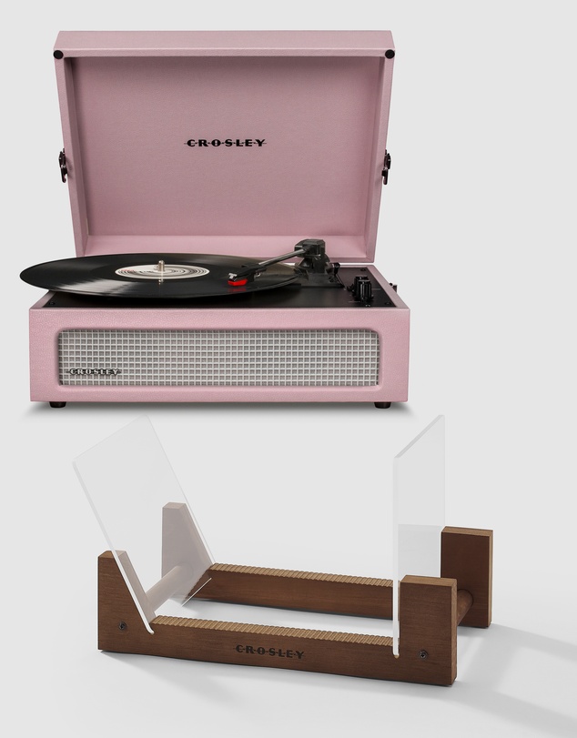 Crosley - Crosley Voyager Bluetooth Portable Turntable - Amethyst + Bundled Crosley Record Storage Display Stand