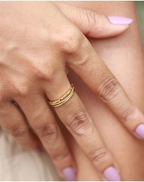 Elli Jewelry - Ring Stacking Trend Set in 925 Sterling Silver Gold Plated