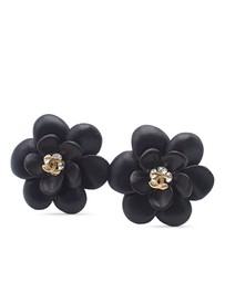 Pre-Loved by Azura Reborn - Pre-Loved CC Resin Rhinestone Camellia Clip On Earrings