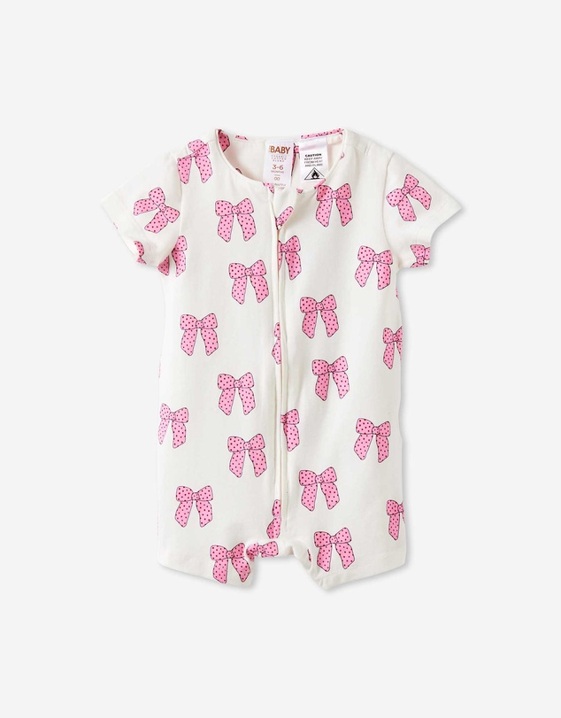 Cotton On Kids - Growie Short Sleeve Zip Romper