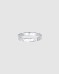 Elli Jewelry - Ring Structured Fine Hammered Trend in 925 Sterling Silver