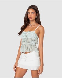 EDIKTED - Addy Tie Front Sheer Chiffon Top