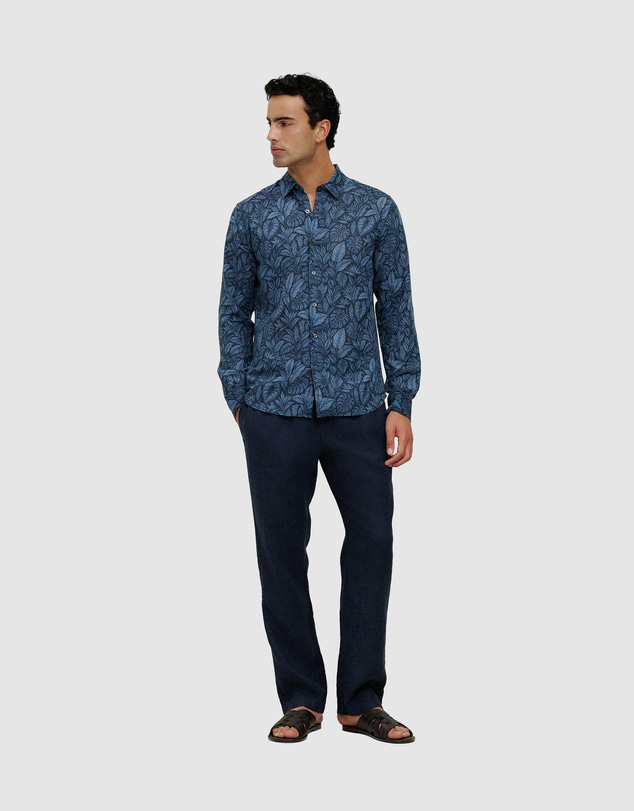 Trenery - Grove Linen Cotton Long Sleeve Shirt