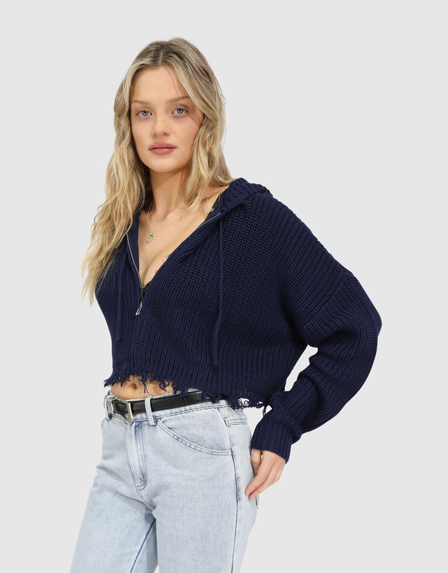 Belle & Bloom - Another Love Fringe Zip Knit