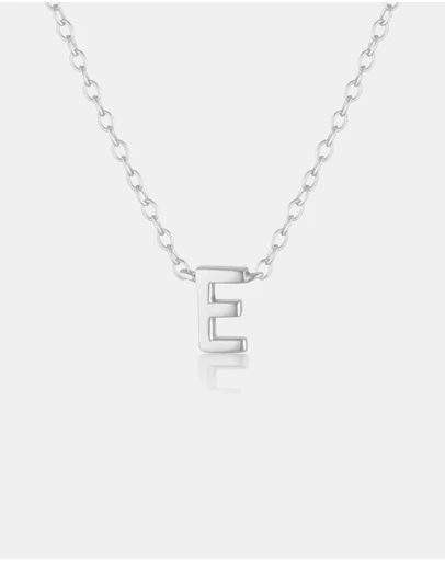 The Silver Collective - Children's A-Z Letter Necklace - E