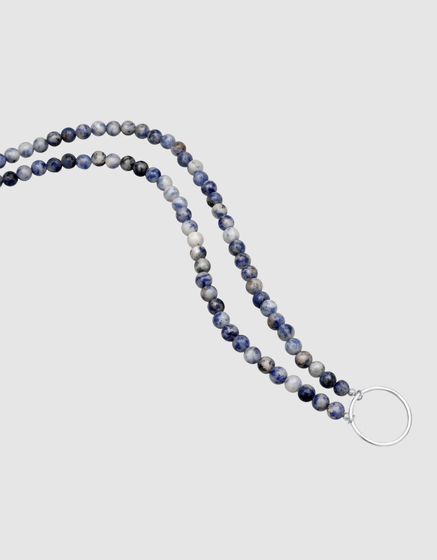 Kuzzoi - ICONIC EXCLUSIVE - Agate Bead Necklace with Sterling Silver Charm Carrier