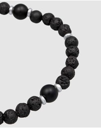 Kuzzoi - ICONIC EXCLUSIVE - Bracelet Men Onyx Black Vintage in 925 Sterling Silver Oxidized