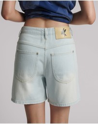 ONE TEASPOON - Kinks Mid Waist Long Length Denim Shorts - Le Surf