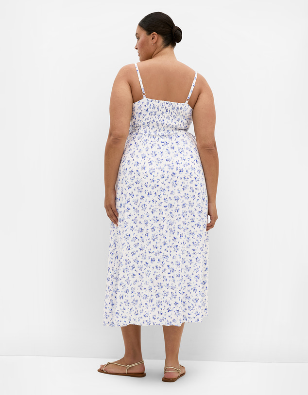 City Chic - Plus size Anna Petal Print Maxi Dress - ivory