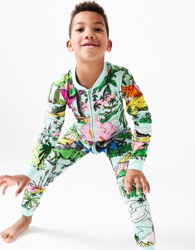 Kip&Co - Jurassic Kids Organic Cotton Pyjama Onesie - Kids-Teens