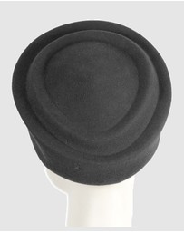 Max Alexander - Felt Black Pillbox Hat