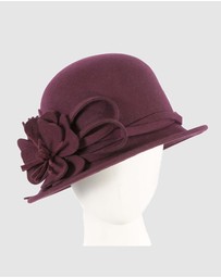 Max Alexander - Winter Felt Plum Cloche Hat