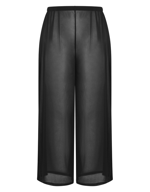 City Chic - Plus size Lauren Sheer Wide Leg Pant - black