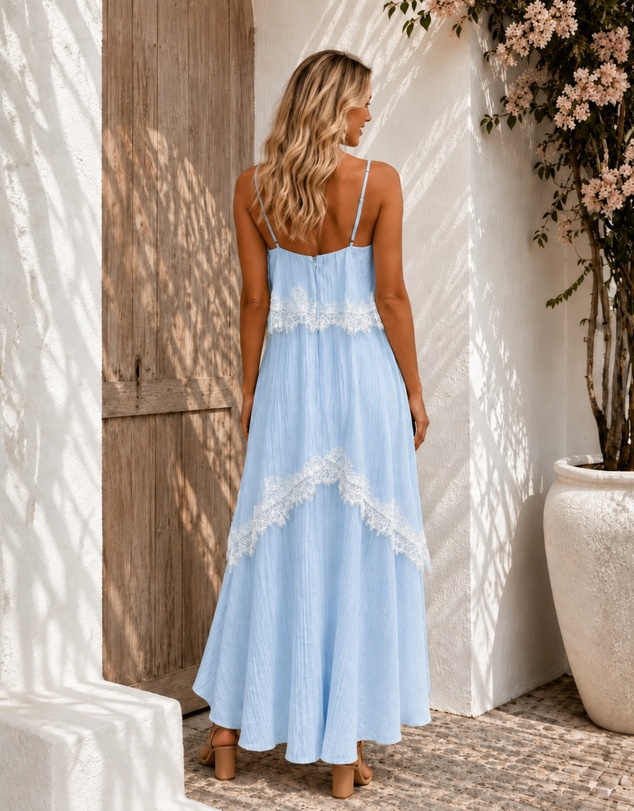 Esther & Co - Qiana Dress - Blue Horizon