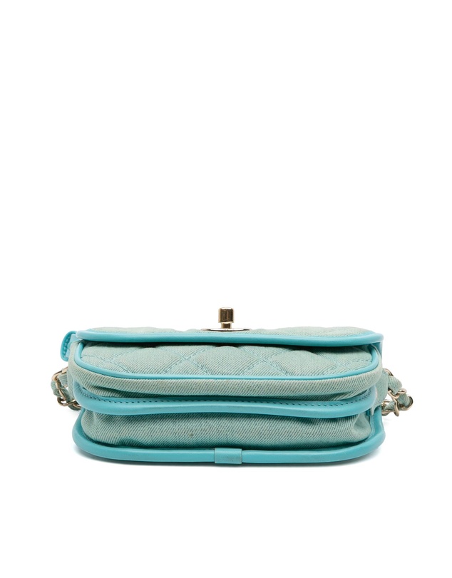 Pre-Loved by Azura Reborn - Pre-Loved Mini CC Quilted Denim Messenger Flap