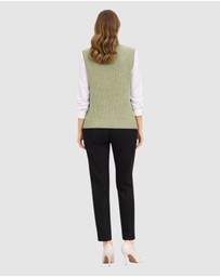 Honey and Beau - Ladies Mock Neck Knitted Vest