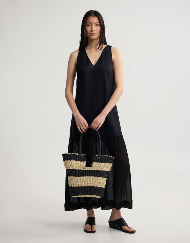 Oxford - Fenna Linen And Georgette Dress