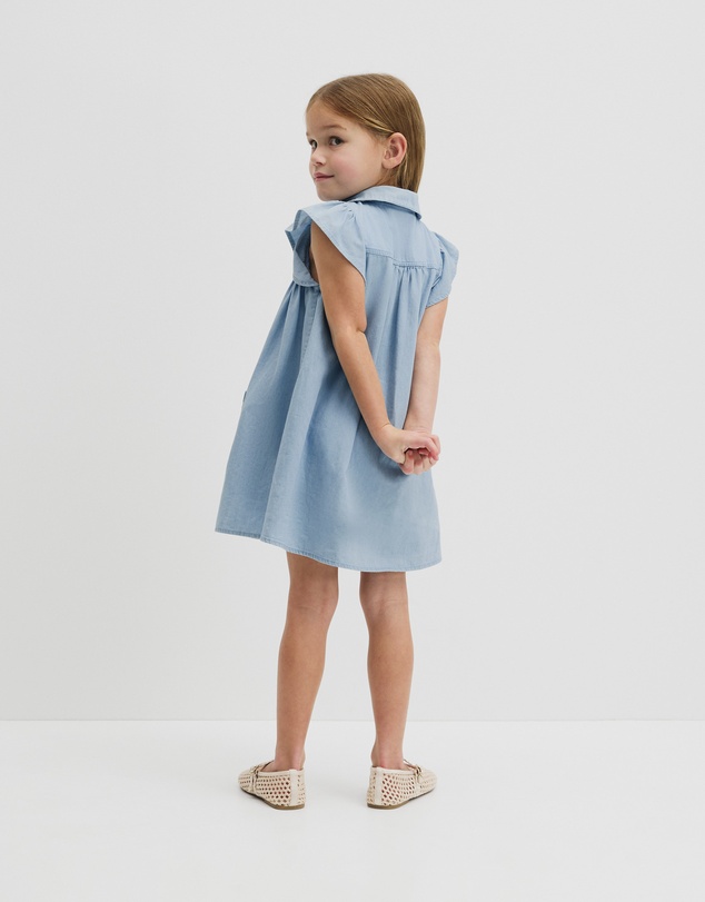 Country Road - Organically Grown Cotton Short Sleeve Chambray Dress