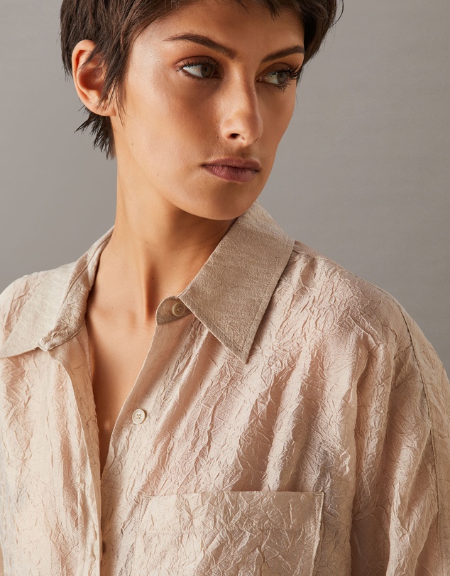 Calvin Klein - Crinkled Sheer Oversized Shirt