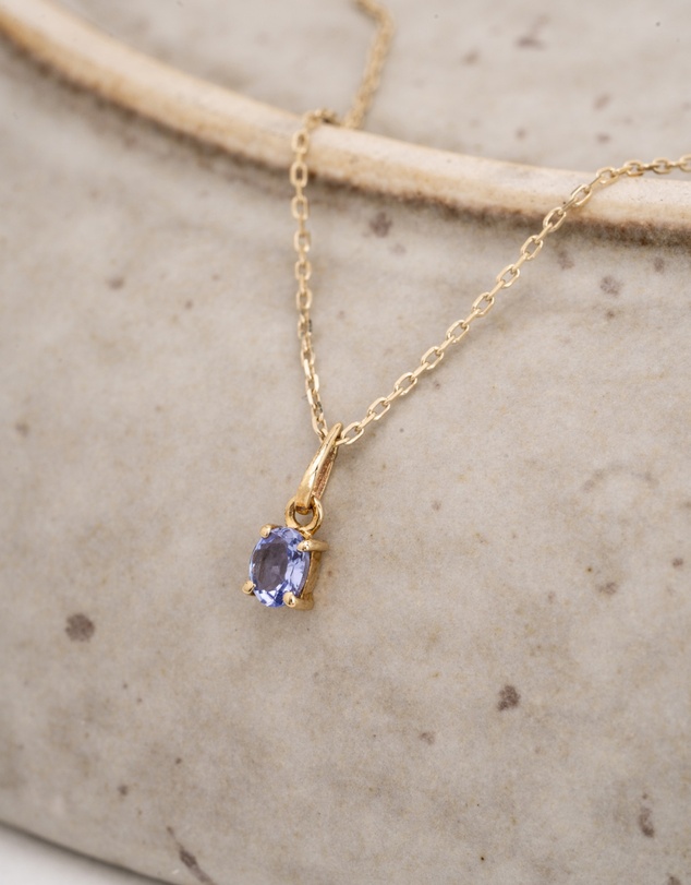 Luna Rae - Solid Gold - Tazanite Necklace
