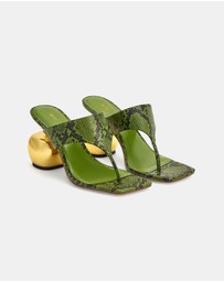 JW PEI - Naomi Snakeskin Heeled Flip Flops