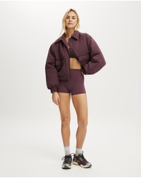 Cotton On Body Active - Collared Soft Touch Bomber Jacket