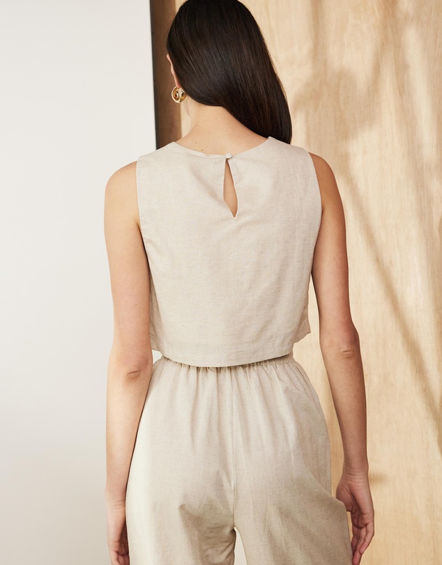 Atmos&Here - Celina Linen Blend Crop Top