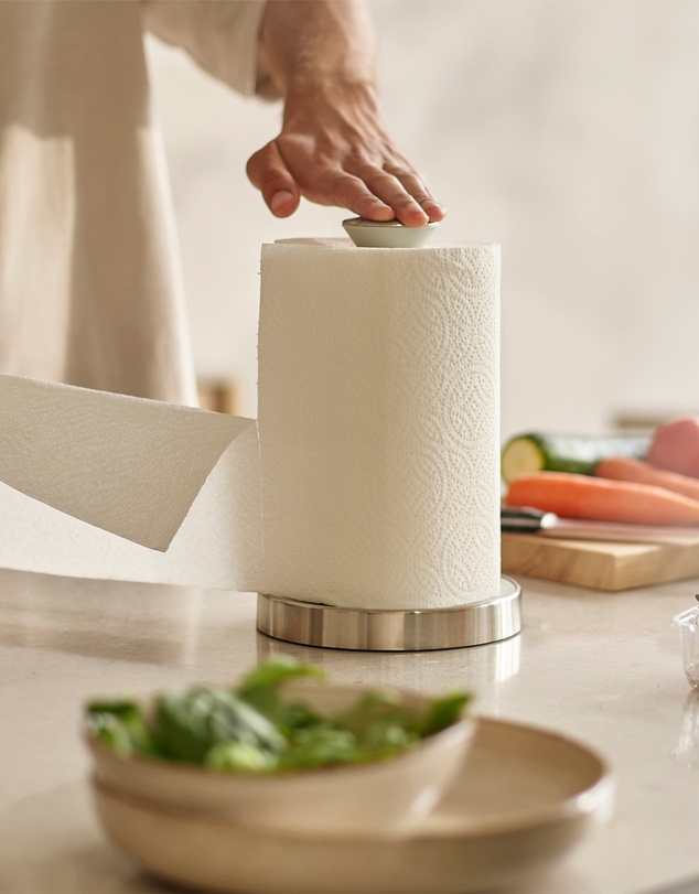 Joseph Joseph - Push&Tear™ Easy-Tear Kitchen Roll Holder (Stone)