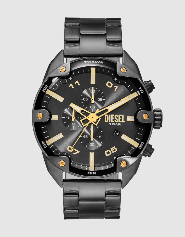 Diesel - Spiked Gun-Metal Chronograph Watch