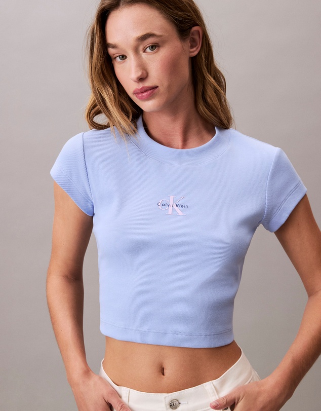 Calvin Klein Jeans - Monogram Logo Ribbed Baby Tee