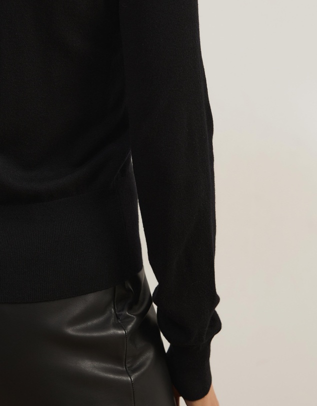 Atmos&Here - Elina Crewneck Knit Cardigan With Rib Hem