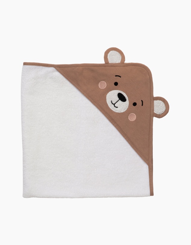 Living Textiles - Organic Hooded Towel - Cuddly Bear