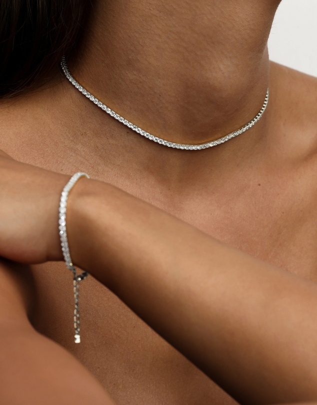 SAINT VALENTINE - Aspen Tennis Necklace - Silver