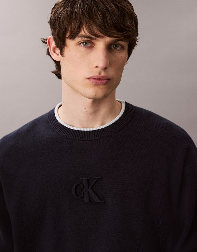 Calvin Klein Jeans - Embossed Monogram Logo Relaxed Sweater