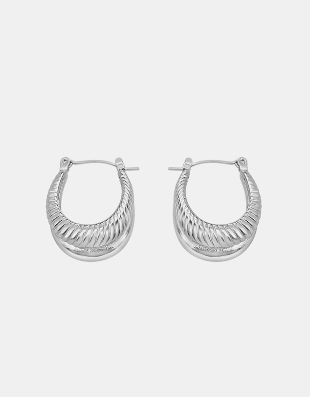 Zoe Olivia - Waterproof Ribbed Double Hoops