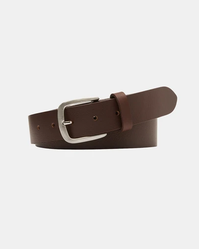 Buckle - Orlando. Australian Made Milled Leather Belt. 35mm width.