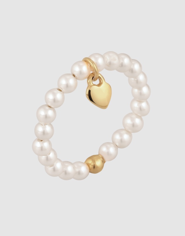 Elli Jewelry - Swarovski® Pearl Heart Charm Ring