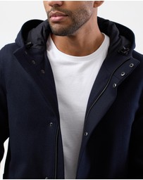 Brooksfield - Hooded Wool Blend Overcoat