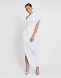Six Stories - Asymmetric Drape Stretch Occasion Dress