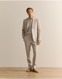 Trenery - Regular Fit Belgian Linen Pant in Flax