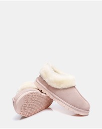 EVERAU - Australian Shepherd Ugg Homey Slipper Cow Leather Upper House Shoes